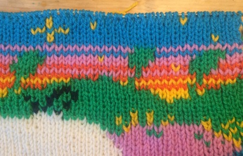 seagullsandturtledoves: гобелен “большое лицо”  о&lt;:•) bits of the knitting process + the finishe