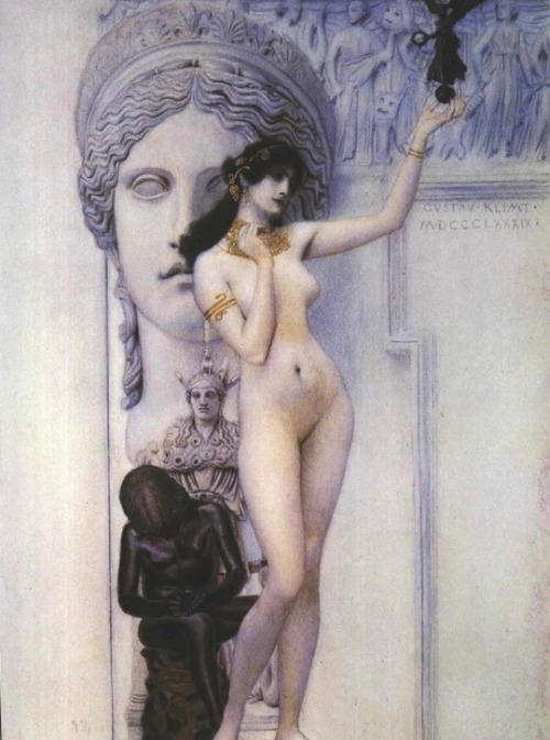 crimsonkismet:Gustav Klimt: Allegory of Sculpture (1889)