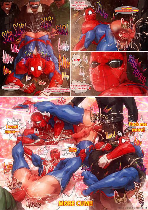 rokudenashi666:  Spidey and the Love Bite!Spidey’s short comic from this month’s pack<3I love his legs and mask<3<3<3(Textless version and high res version in Patreon!)