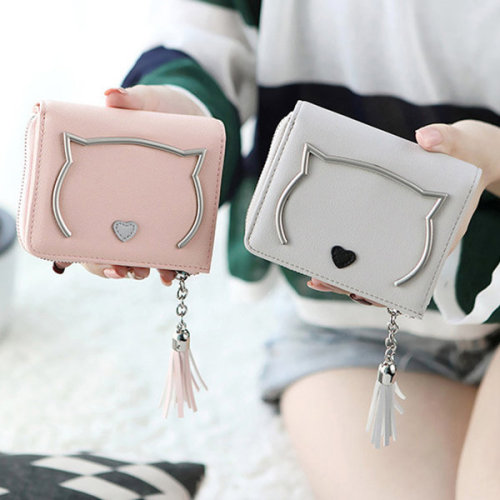 tobious:Cartoon Cat Small Wallet   ∟  discount code “ Joanna15” 