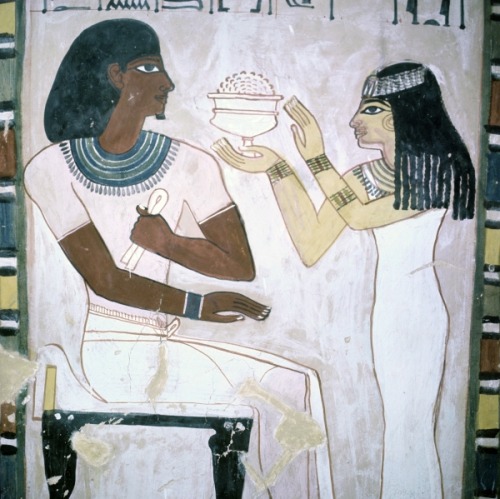 Meryt presenting Sennefer with a bowl of incense, from the Tomb of SenneferSennefer, Mayor of Thebes