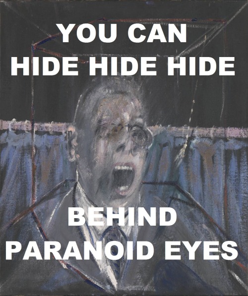 pinkfloydart:  Paranoid Eyes - Pink Floyd / Study For A Portrait (1952) - Francis Bacon