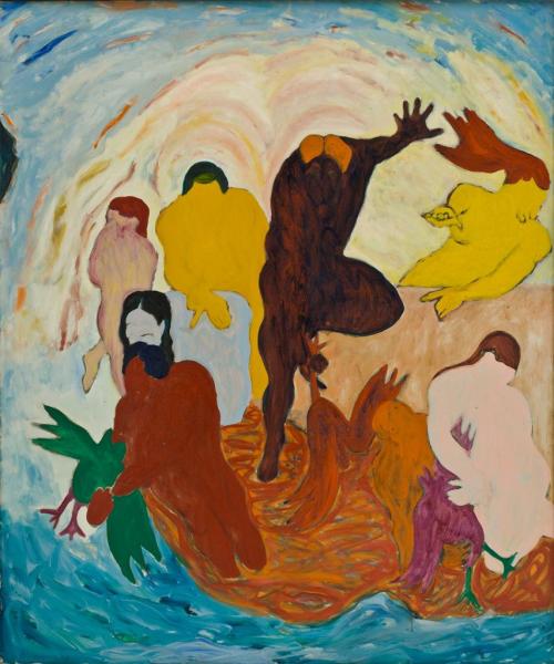 kecobe:   Bob Thompson (American; 1937–1966)St. Matthew’s Description of the End of the World Oil on canvas, 1964 The Museum of Modern Art, New York The kingdom of heaven is like unto a net, that was cast into the sea, and gathered of every kind: