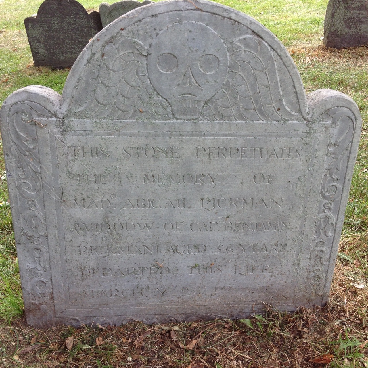 the burying point cemetery in salem, MA.