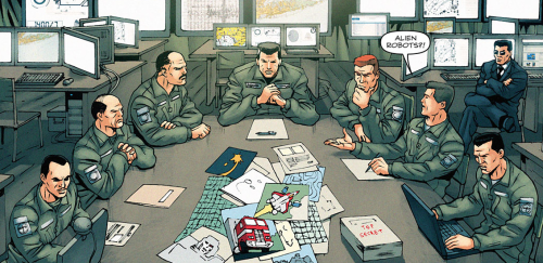 ponett:these military dudes are havin a very serious meeting while lookin at a picture of starscream
