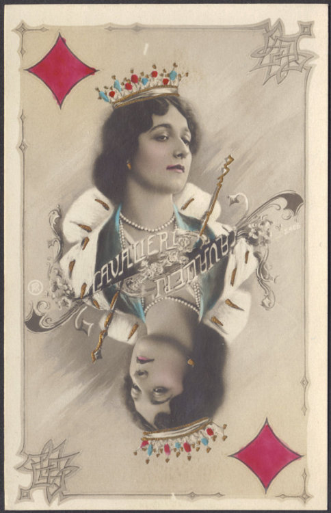The Four Queens of Belle Epoque Paris. Playing Card Images, circa 1900: Cleo De Merode, Saharet,  Li
