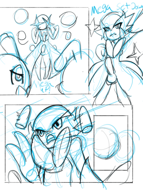 Quickly three page warm up with Ryan the Gardevoir getting ready to unleash pent up justice on these two. Might be better for me to warm on the iPad  with Procreate before switching to the desktop for clip studio.  Anyways, I’ll be getting back