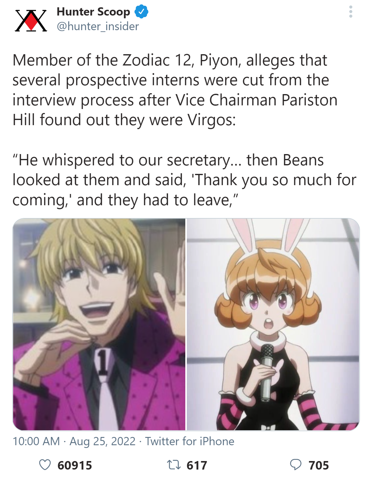 hxh has my soul — The signs as hunter x hunter characters