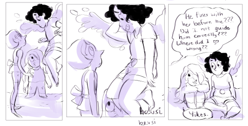 metalwarrior22:  bevsi:  lapis/steven fusion comic!!  You can do it rebeccasugar! 