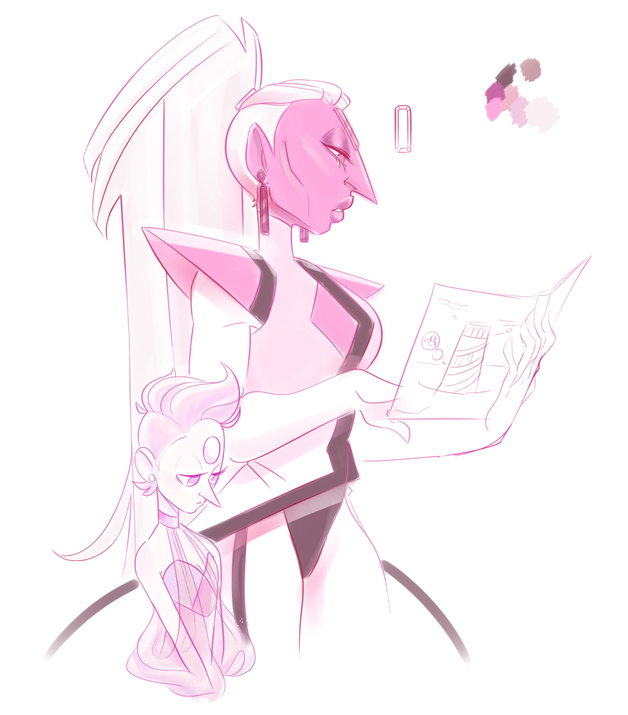 l-sula-l:  A reeeeeeally rough concept for Lilac’s former boss Morganite. She was