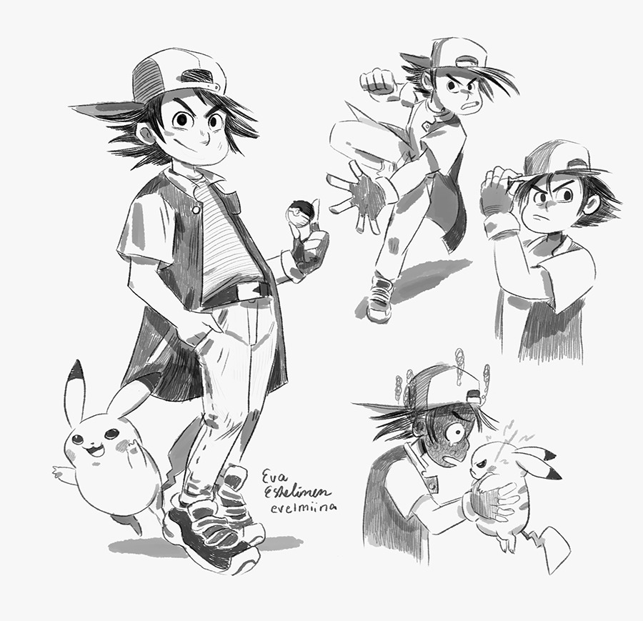 evelmiina:  Ash sketch-ums I did for Sketch Dailies on Twitter. Why is he such a