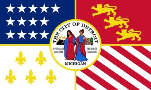 rvexillology:I’m a little disturbed by the Detroit city flag. This could’ve been halfway decent.But 