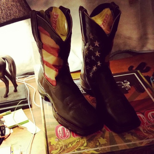 They’re all waterproofed and ready for me to wear! #western #boots #merica