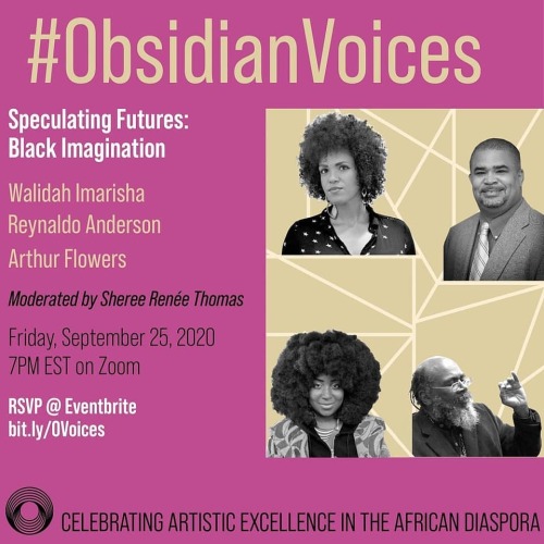 TONIGHT! I&rsquo;ll be joining this #ObsidianVoices Speculative Futures: Black Imagination event