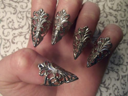 arsenicinshell:  Silver Dragons claws Nail armor 