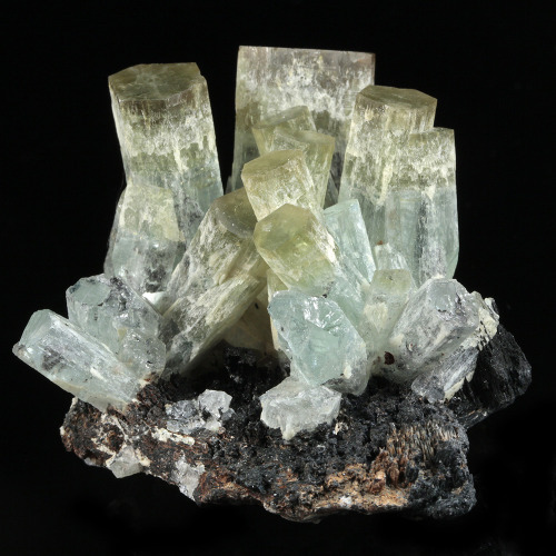 Aquamarine - Erongo Mountain, Usakos &amp; Omaruru Districts, Namibia This cluster of bicolored 