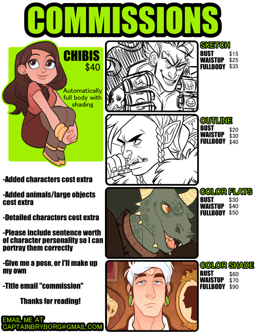 bryborg: New and improved commission sheet. Sorry tumblr kind of squishes it a bit since I made it s