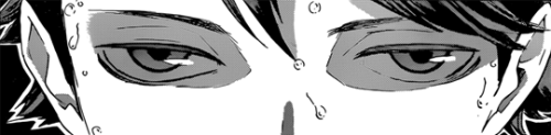 transkita:[ID: 6 manga caps of Oikawa from Haikyuu!! All of them show shots of Oikawa’s eyes, the re
