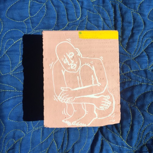 mano-s:  Honey Baby 2015  House Paint on Wood/Ink Pen