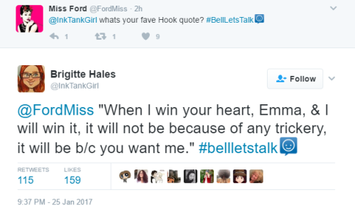 swan-jones-hero: Brigitte Hales tweets on CS, Emma and Hook  x x x x x x x x x x x x x