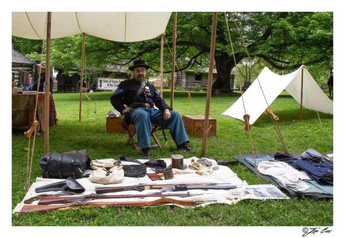 Dennis and his traveling US Civil War display and recruitment for Sons of Union Veterans of the Civi