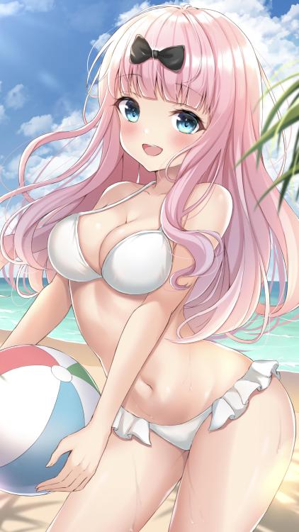 theanimewallpapers:“New Swimsuit” Chika Fujiwara✌️[Kaguya-Sama: Love is War] (2250x4000)