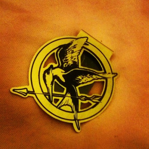 My mockingjay pin bookmark :) #TheHungerGames #catchingfire #mockingjay