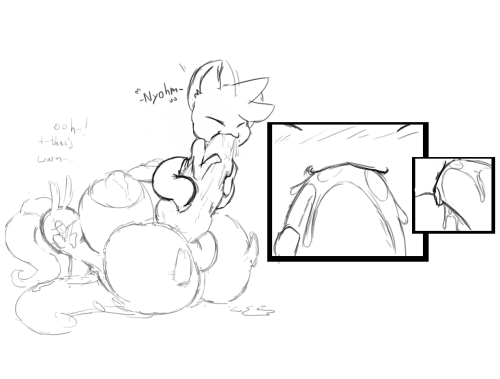 roymccloud:  Here’s wunna dem things I didn’t plan on uploading.ever.drawn with a friend on Open Canvas.::Edit:I JUST realized Goodra has a knot and it fuakkin grows 