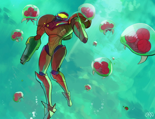 Samus, swimmin with the metroids! (Because I can’t stop looking forward to Metroid Dread)