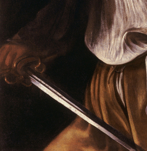 Details from three paintings that represent pivotal moments in Caravaggio’s artistic maturity,