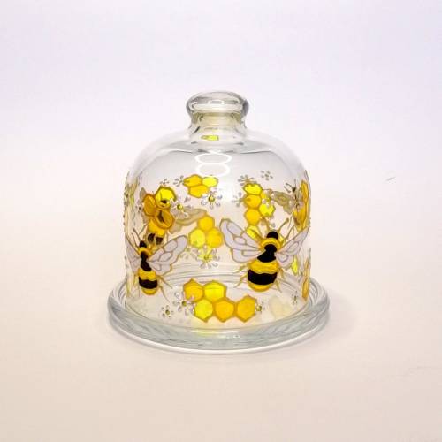 littlealienproducts:Hand Painted Bee Glass Mugs, Teapots & Kitchenware byStekloCraft