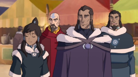 I’m laughing so hard re-watching the book 2 of LOK because in the first episode there is this scene where Tonraq says   “traditions change. it’s not the end of the world” and then Unalaq just looks at him like  “it IS the