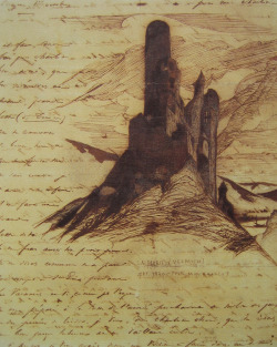 denisforkas: Victor Hugo - Sketches of castle ruins. Around 1840 