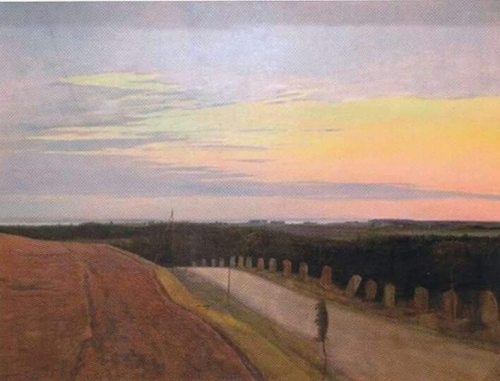 Evening (Road between Helsinge and Frederiksværk) -   Lauritz Andersen Ring, 1899Danish, 1854-1933Oi