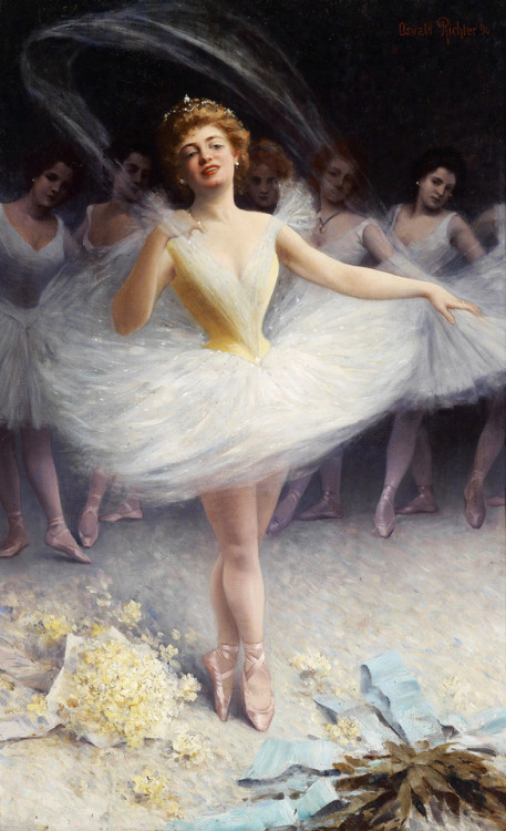 Ballerinas After the Performance (1896). Oswald Richter (German, 1861-1937). Oil on canvas.The soloi