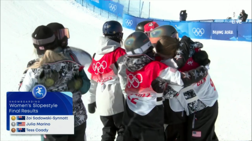 screaming&ndash;axolotl: those hugs at the end of women slopestyle are the highlight of the game