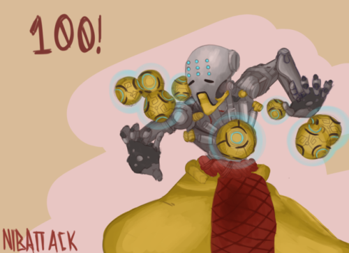 Thank u for 100 followers on this blog! Heres a cute Zenyatta. 