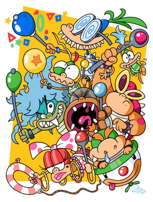 Here are the Koopa Kids, or Koopalings, who first appeared in Super Mario Bros. 3 by Nintendo, which