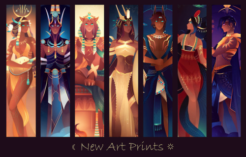 I finished the illustrations of my future Oracle card game :D 42 Gods & Goddesses of Egypt ^-^Yo