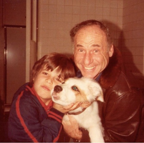 The Brooks family with Carl Reiner’s new puppy, 1979.x