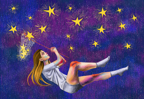 Chasing StarsThis illustration has been a total challenge for me; I’m quite happy with the result, s