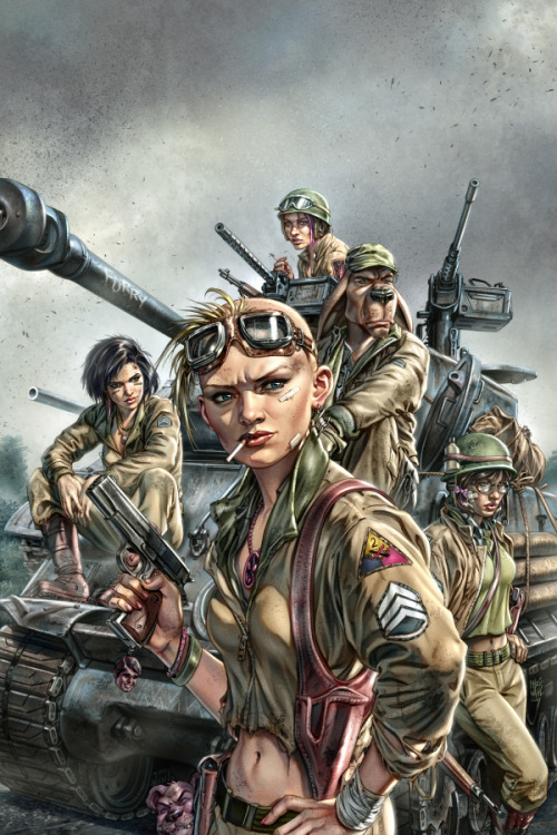 herochan: ‘World War Tank Girl’ Cover Art Series by Chris Wahl   Necessary  