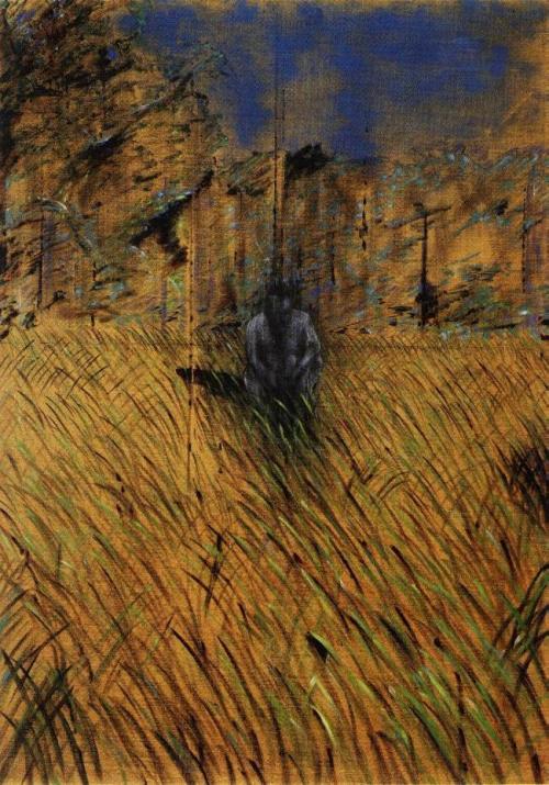 artist-francis-bacon:Study of a Figure in a Landscape, 1952, Francis BaconMedium: oil,canvas