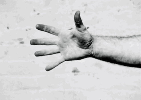preciousandfregilethings:  sotlylaisse: Richard Serra, Hand Catching Lead (1968) 