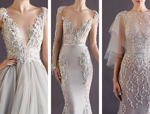 jeankd:   Fashion! Put It All On Me ➝  Paolo Sebastian f/w 2014-15  I want the 1st one in the second row in all black with emerald green and onyx stones for my wedding dress. 
