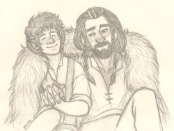 thorinsmajesticass:  Old-ish bagginshield sketch 