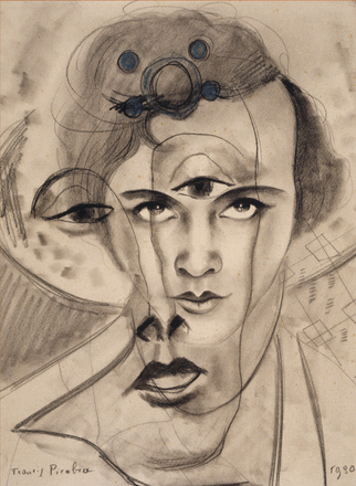 Olga (formerly called Head of Woman)  -  Francis Picabia  1930French  1879-1953 Charcoal drawing 