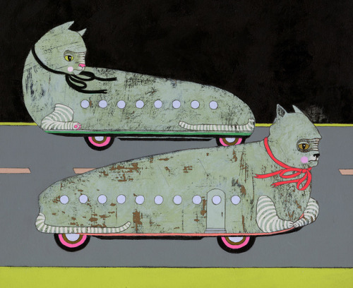 Jennifer Davis (American, b. 1975, Plymouth, MN, based Minneapolis, MN, USA) - 1: Cat Cars, 2013, Ac