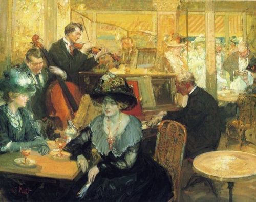 Café L’Avenue, Paris (c.1906-1910). Richard Emile Miller (American, 1875-1943). Oil on 