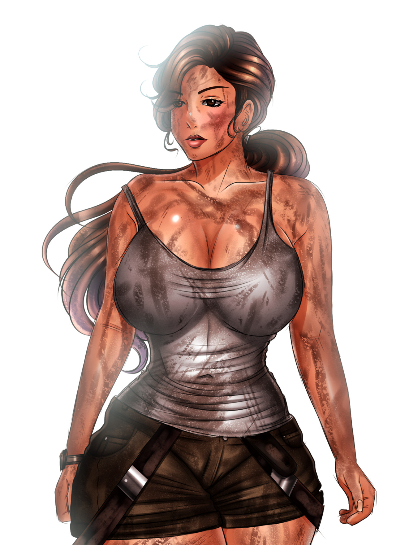 jassycoco:  Lara Croft [Doodle] in Clean and Dirty versions.